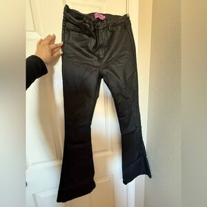 Edikted Black Leather Flare Jeans